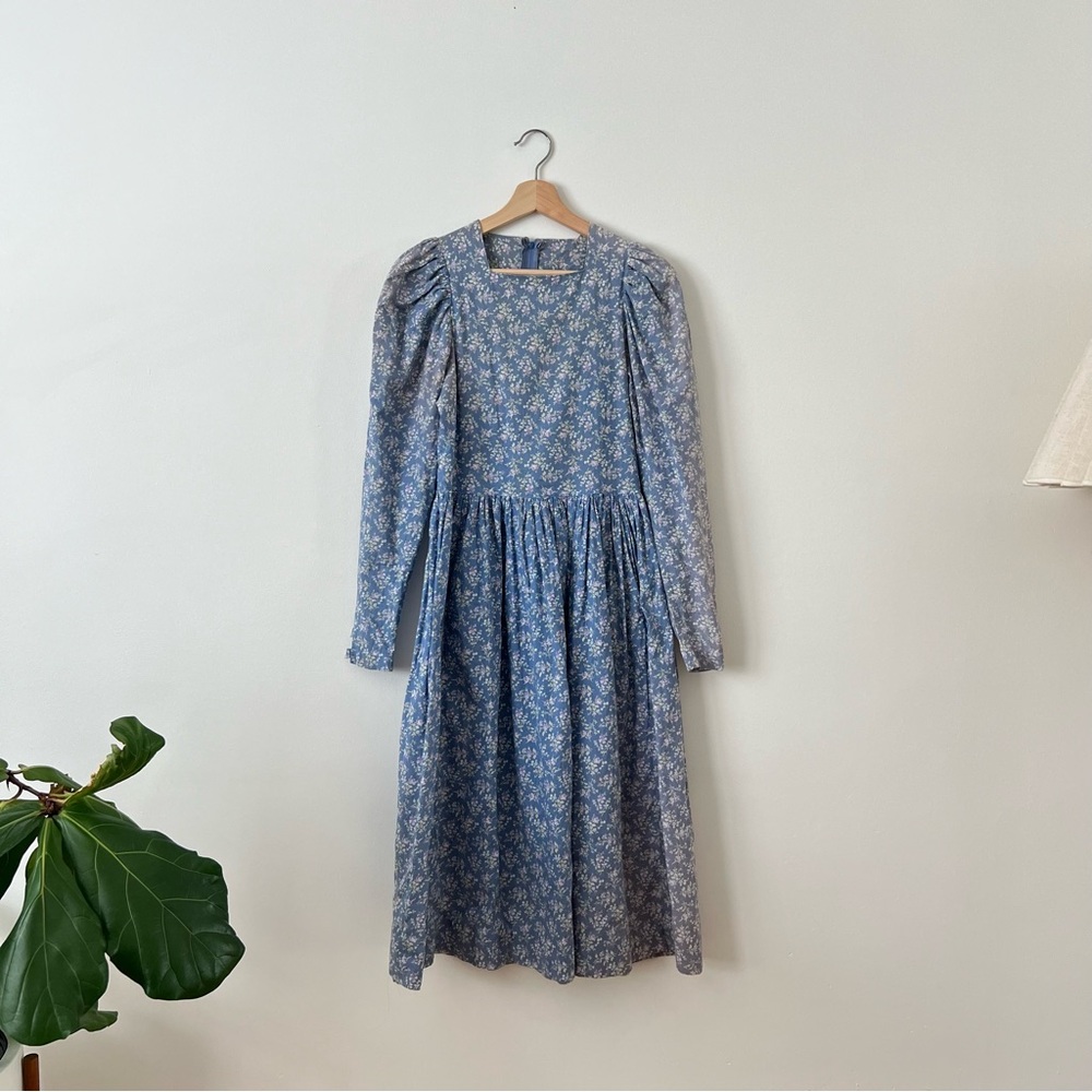 Vintage Laura Ashley Floral Long Sleeve Dress